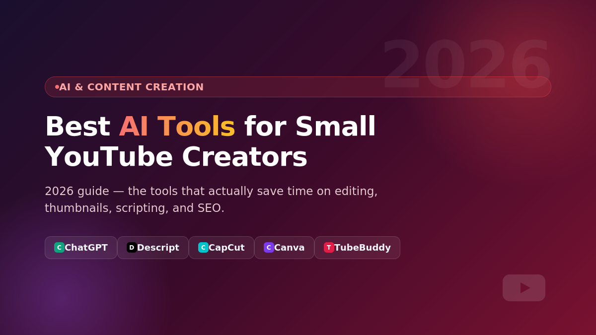 Best AI Tools for Small YouTube Creators 2026